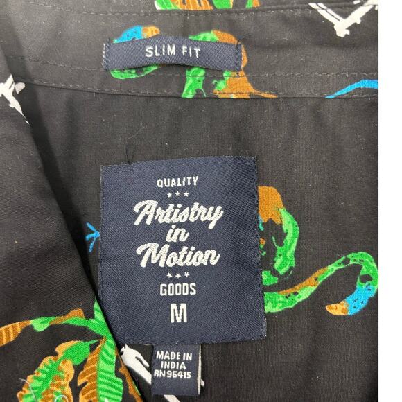 Artistry in Motion Men's Night Island Flamingo Button Down Shirt Size Medium NEW - Picture 4 of 7
